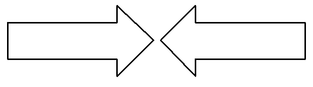 the outlines of two arrows